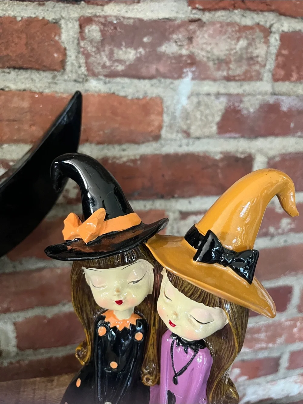 Bella Luxx Black & Purple Witch Pair with Orange Hats